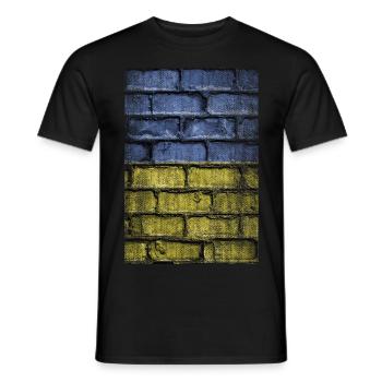 Wall Ukraine - Men's T-Shirt - black - Front - AI Model Male 178 light (178cm)