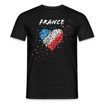 French flag France France fan Sports fan - Men's T-Shirt - black - Front - AI Model Male 178 light (178cm)