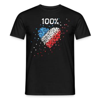 French flag France France fan French - Men's T-Shirt - black - Front - AI Model Male 178 light (178cm)