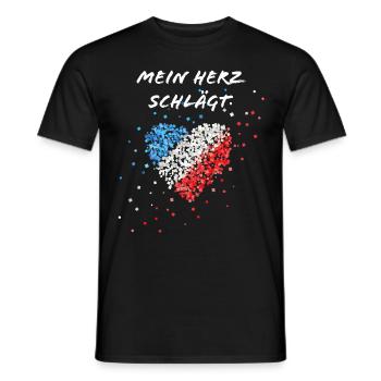 French flag heartbeat French France fan - Men's T-Shirt - black - Front - AI Model Male 178 light (178cm)