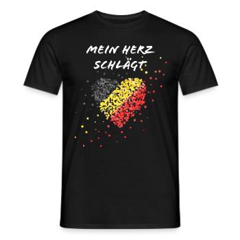 Belgium flag heartbeat Belgium Belgium flag - Men's T-Shirt - black - Front - AI Model Male 178 light (178cm)