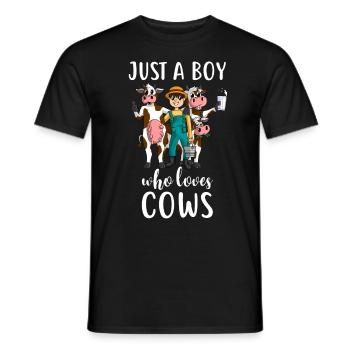 Cows Boys Cow Farmer Cow Gift - Men's T-Shirt - black - Front - AI Model Male 178 light (178cm)