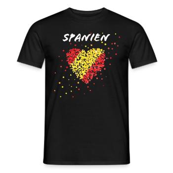 Spain Spaniard Spanish Flag Flag Spainfan - Men's T-Shirt - black - Front - AI Model Male 178 light (178cm)