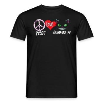 Peace Love Cheshire Cat - Men's T-Shirt - black - Front - AI Model Male 178 light (178cm)