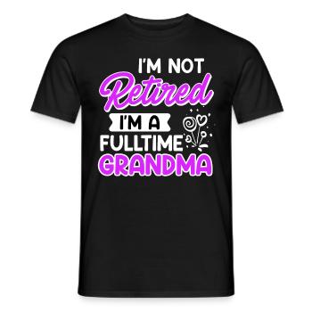 Full-time grandma retirement pensioner - Men's T-Shirt - black - Front - AI Model Male 178 light (178cm)