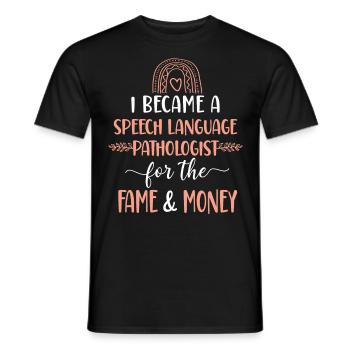 Speech Therapist Therapy Assistant - Men's T-Shirt - black - Front - AI Model Male 178 light (178cm)