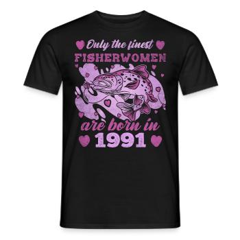 Les meilleures pêcheuses nées en 1991 32e anniversaire des femmes - T-shirt homme - noir - Devant - AI Model Male 178 light (178cm)