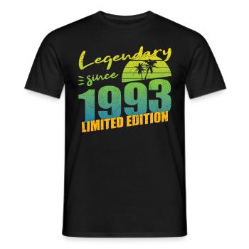 30th birthday born 1993 Legendary Since 1993 - Men's T-Shirt - black - Front - AI Model Male 178 light (178cm)