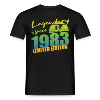 40e anniversaire né en 1983 Légendaire depuis 1983 - T-shirt homme - noir - Devant - AI Model Male 178 light (178cm)