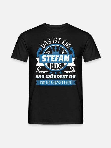 Stefan Name Vorname Namenstag Namensgeschenk - Männer T-Shirt - Schwarz