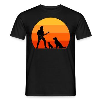 Guitar Player Pet Dog Animal Musician Bassist - Men's T-Shirt - black - Front - AI Model Male 178 light (178cm)