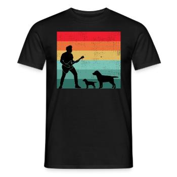 Guitar Player Pet Dog Animal Musician Bassist - Men's T-Shirt - black - Front - AI Model Male 178 light (178cm)