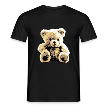 Teddy Bear Teddy Bear Cartoon Teddy bear Motif - Men's T-Shirt - black - Front - AI Model Male 178 light (178cm)