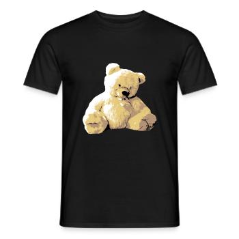 Teddy Bear Teddy Bear Cartoon Teddy bear Motif - Men's T-Shirt - black - Front - AI Model Male 178 light (178cm)