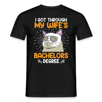 Le baccalauréat de ma femme survit au baccalauréat - T-shirt homme - noir - Devant - AI Model Male 178 light (178cm)