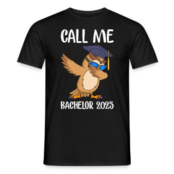 Call Me Bachelor 2023 Bachelor Degree - Men's T-Shirt - black - Front - AI Model Male 178 light (178cm)