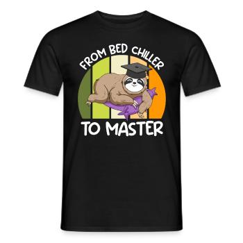 From bed chiller to master 2023 - Men's T-Shirt - black - Front - AI Model Male 178 light (178cm)