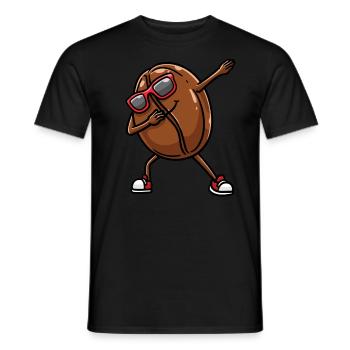 Coffee bean with sunglasses dancers dancing - Men's T-Shirt - black - Front - AI Model Male 178 light (178cm)
