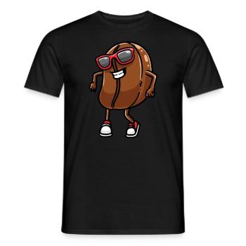 Coffee bean with sunglasses dancers dancing - Men's T-Shirt - black - Front - AI Model Male 178 light (178cm)