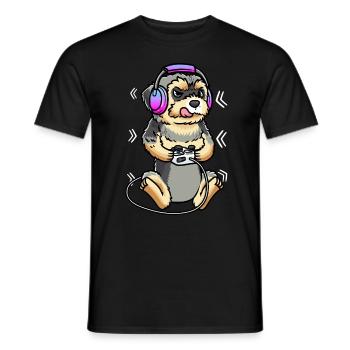 Morkie Dog Video Game Gaming Gamer Gaming - Men's T-Shirt - black - Front - AI Model Male 178 light (178cm)