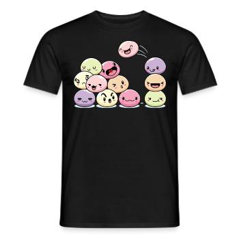 Kawaii Mochi Dessert Lovers Rice Cake Anime - Men's T-Shirt - black - Front - AI Model Male 178 light (178cm)