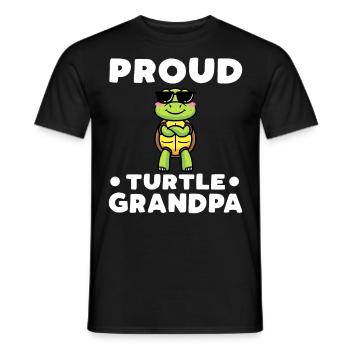 Fier grand-père tortue amoureux de la tortue - T-shirt homme - noir - Devant - AI Model Male 178 light (178cm)