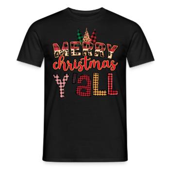 Merry Christmas Y'ALL - Men's T-Shirt - black - Front - AI Model Male 178 light (178cm)