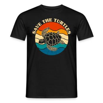 Save The Turtles - Männer T-Shirt - Schwarz - Vorne - AI Model Male 178 light (178cm)