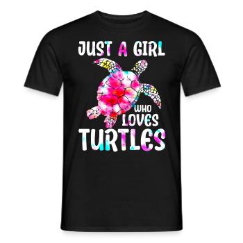 Just A Girl Who Loves Turtles - Männer T-Shirt - Schwarz - Vorne - AI Model Male 178 light (178cm)
