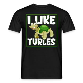 I Like Turles - Männer T-Shirt - Schwarz - Vorne - AI Model Male 178 light (178cm)