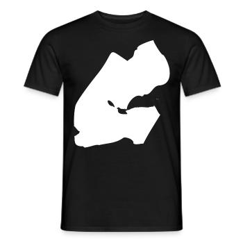 Drapeau de la carte de Djibouti - T-shirt homme - noir - Devant - AI Model Male 178 light (178cm)