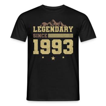 30e anniversaire né en 1993 Légendaire depuis 1993 - T-shirt homme - noir - Devant - AI Model Male 178 light (178cm)
