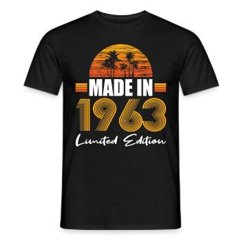 60e anniversaire Made in 1963 Edition limitée - T-shirt homme - noir - Devant - AI Model Male 178 light (178cm)