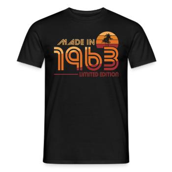 60e anniversaire Made in 1963 Edition limitée - T-shirt homme - noir - Devant - AI Model Male 178 light (178cm)
