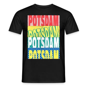 Potsdam Deutschland Stadt Schrift Skyline - Männer T-Shirt - Schwarz - Vorne - AI Model Male 178 light (178cm)