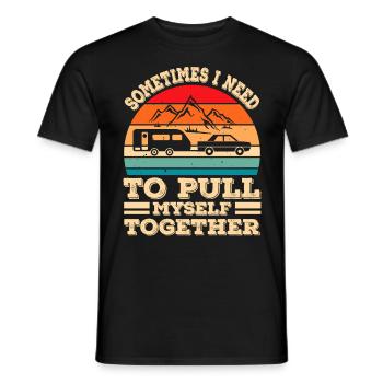 Camping-car Camping Explorer Firewoods Lif - T-shirt homme - noir - Devant - AI Model Male 178 light (178cm)
