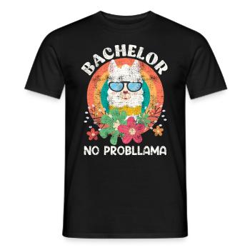 Bachelor's degree NO Probllama - Men's T-Shirt - black - Front - AI Model Male 178 light (178cm)