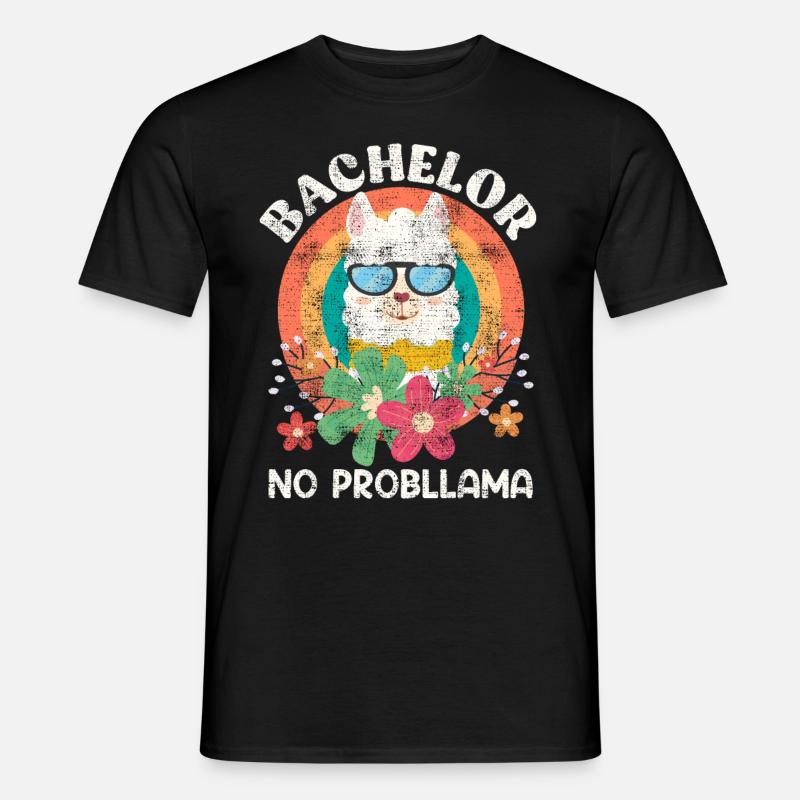 Bachelor Abschluss NO Probllama - Männer T-Shirt - Schwarz