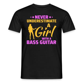 Basse Guitariste Musicien Musicien Bassiste Funny - T-shirt homme - noir - Devant - AI Model Male 178 light (178cm)