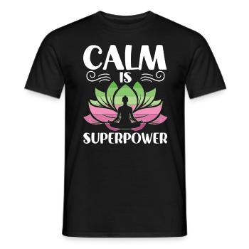Calm Is Superpower Yoga - Men's T-Shirt - black - Front - AI Model Male 178 light (178cm)