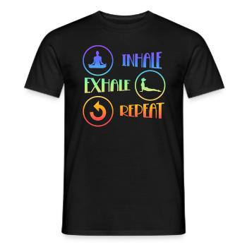 Inhale Exhale Repeat Yoga - Männer T-Shirt - Schwarz - Vorne - AI Model Male 178 light (178cm)