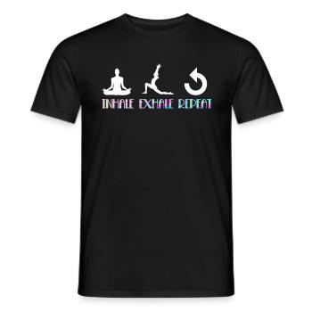 Inhale Exhale Repeat Yoga - Men's T-Shirt - black - Front - AI Model Male 178 light (178cm)