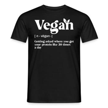 Définition végétalienne - T-shirt homme - noir - Devant - AI Model Male 178 light (178cm)