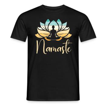 Namaste Lotus Flower Meditation Yoga - Männer T-Shirt - Schwarz - Vorne - AI Model Male 178 light (178cm)
