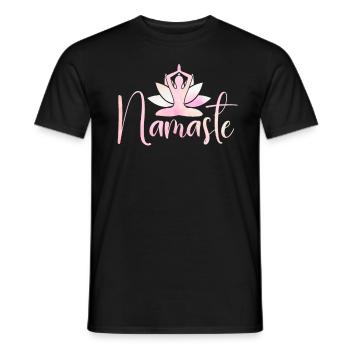 Namaste Lotus Flower Meditation Yoga - Männer T-Shirt - Schwarz - Vorne - AI Model Male 178 light (178cm)