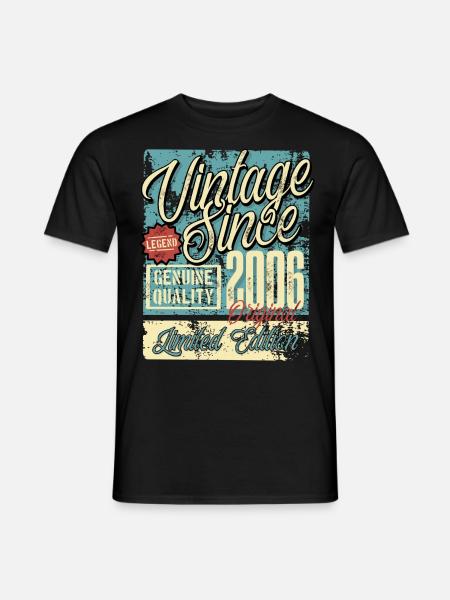 2006 18.Geburtstag Jahrgang Vintage Retro Legende - Männer T-Shirt - Schwarz