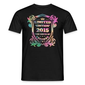 2015 Geburtstag Jahrgang Vintage Regenbogenfarben - Männer T-Shirt - Schwarz - Vorne - AI Model Male 178 light (178cm)