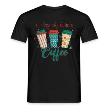 Kaffee Kaffeetrinker Geschenkidee - Männer T-Shirt - Schwarz - Vorne - AI Model Male 178 light (178cm)