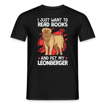 Lire des livres et AVC Leonberger - T-shirt homme - noir - Devant - AI Model Male 178 light (178cm)