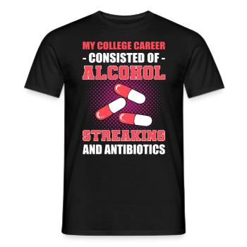 Microbiologiste de l’alcool, des stries et des antibiotiques - T-shirt homme - noir - Devant - AI Model Male 178 light (178cm)